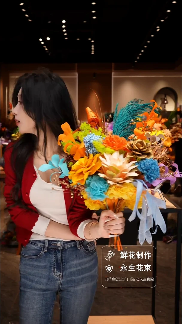 手工艺品琉璃手工花器花束空运包邮送货上门-以图片为准