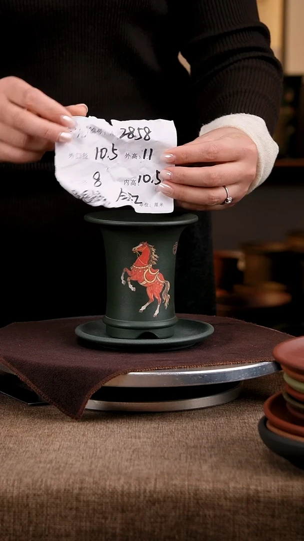 紫砂花盆花卉工艺2858+z果绿