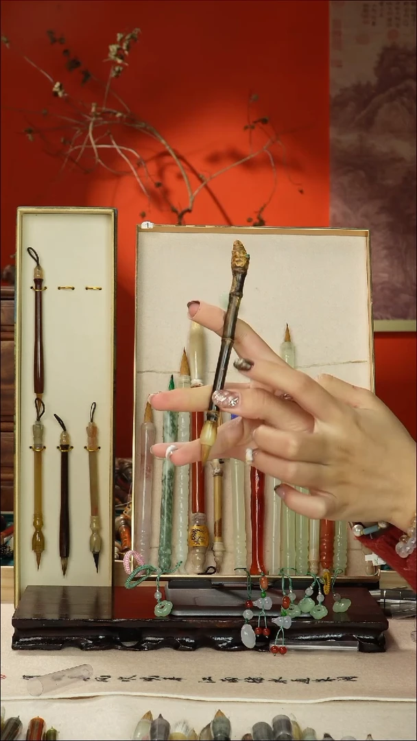 303号闪孤品高货毛笔链接 清水试笔 蘸墨不退