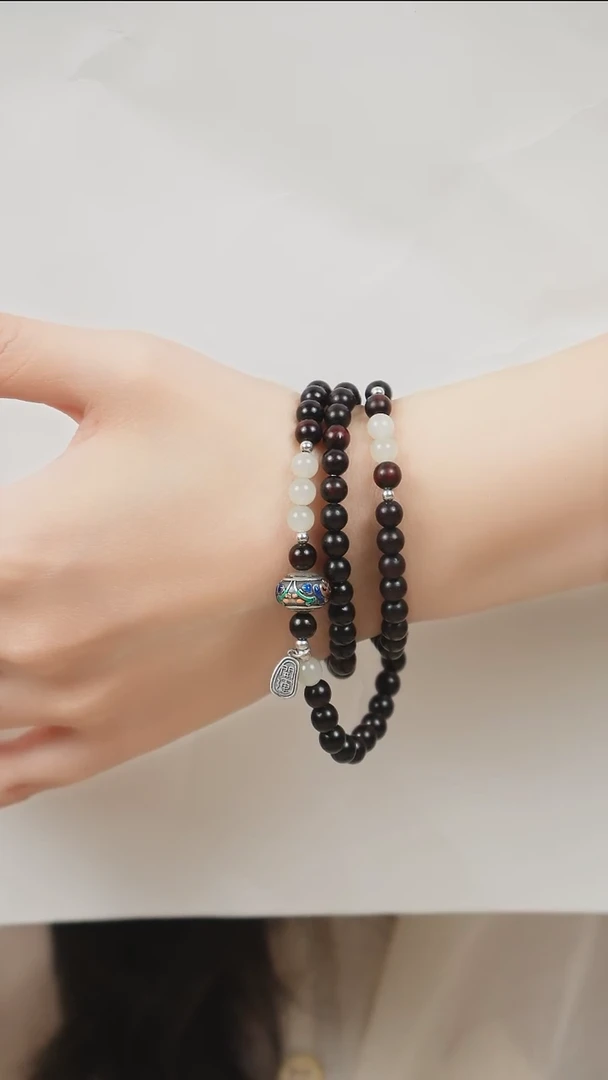 手串檀香紫檀（小叶紫檀）未镶嵌三圈小叶紫檀