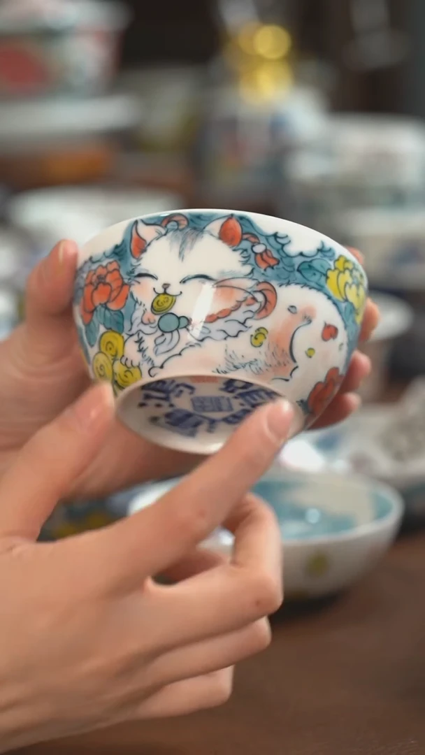 【闪购商品】猫咪缸杯景德镇昨明陶瓷