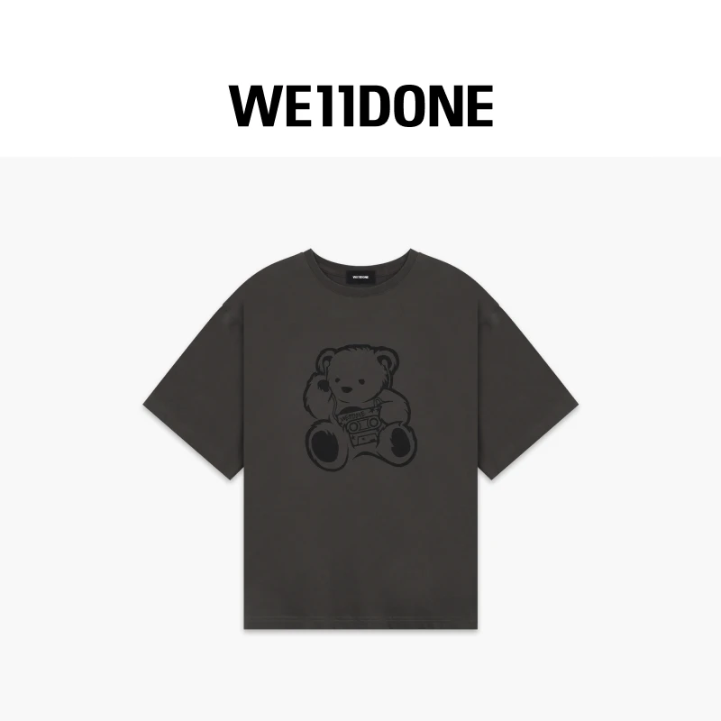 【26新品85折】WE11DONE拉链小熊休闲纯棉短袖T恤26-858