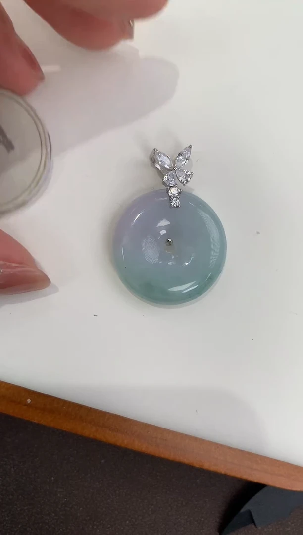 颈饰银S925镶嵌翡翠天然缅甸a货翡翠