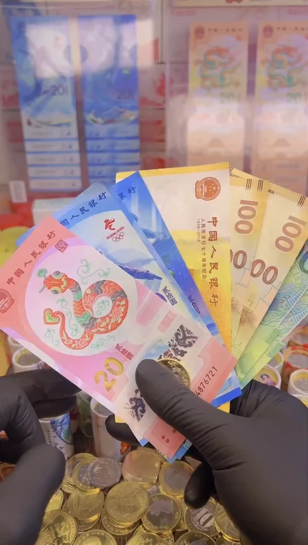 【闪购商品】塑料福蛇献瑞纪念八钞一币合集