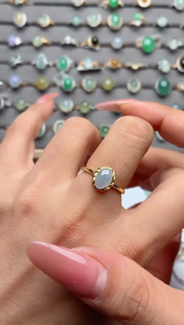 银S925镶嵌戒指翡翠.