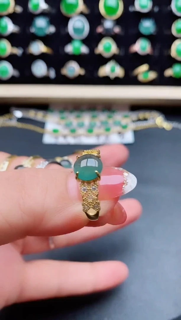 【闪购商品】翡翠戒指银S925镶嵌858005