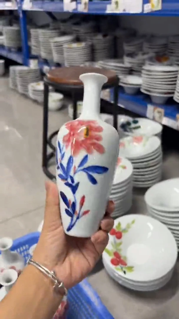 瓷片景德镇高温釉中彩-花瓶