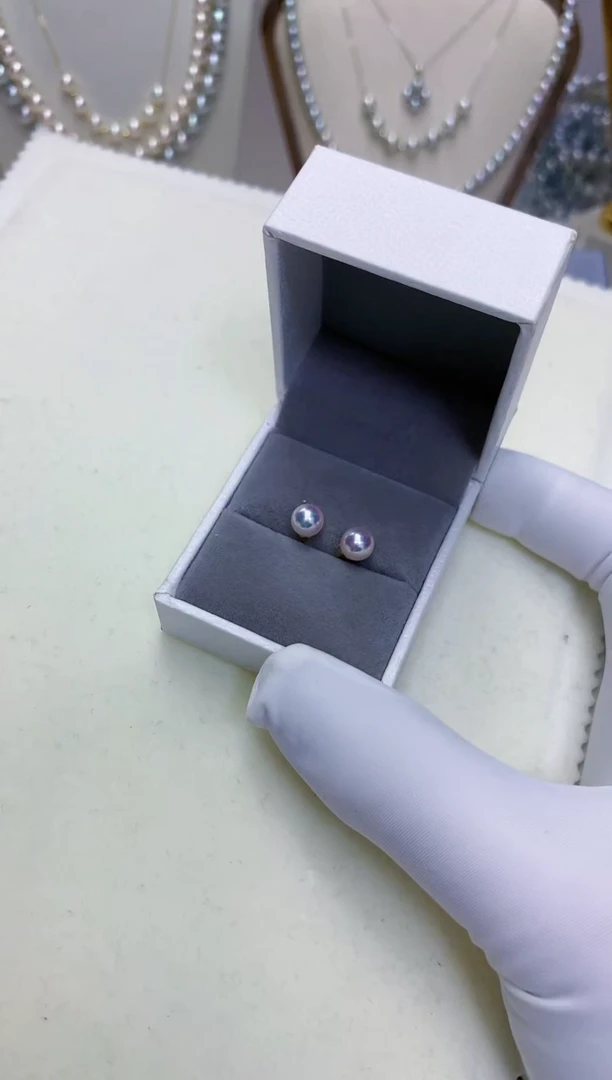 【闪购商品】海水珍珠饰品18K金镶嵌5-6素钉