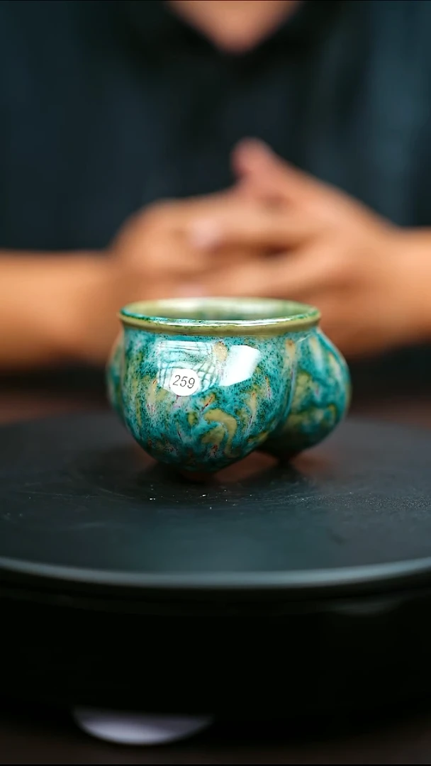 259#原矿钧瓷炉钧釉仰韶杯