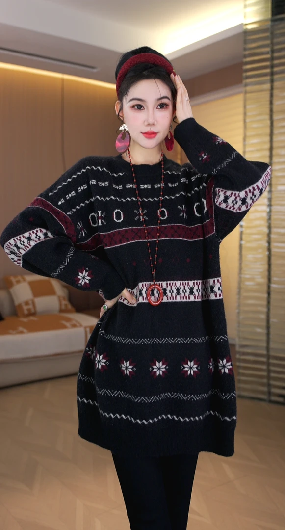 加厚保暖【冰晶霜华】秋冬必备时尚洋气上档次毛衣上衣-3074#