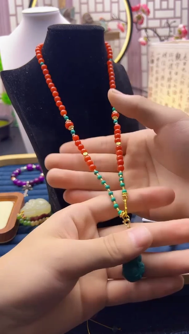 【闪购商品】南红玛瑙颈饰14K金镶嵌X310