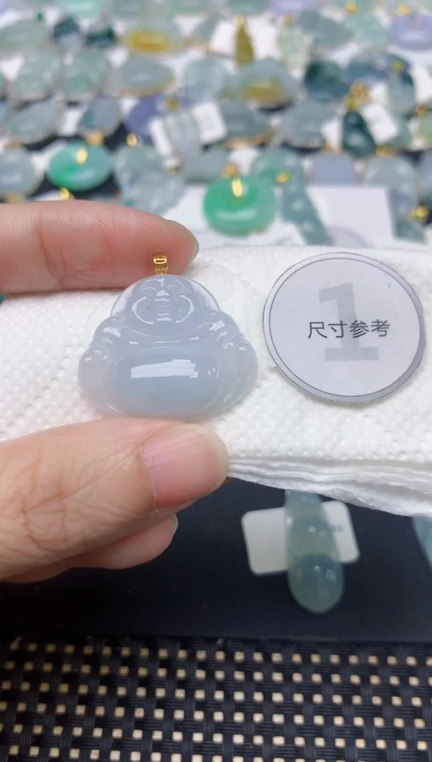 颈饰18K金镶嵌翡翠天然缅甸A货翡翠