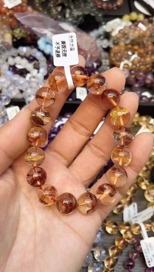 【闪购商品】水晶手链未镶嵌b66 幽灵胶花12mm