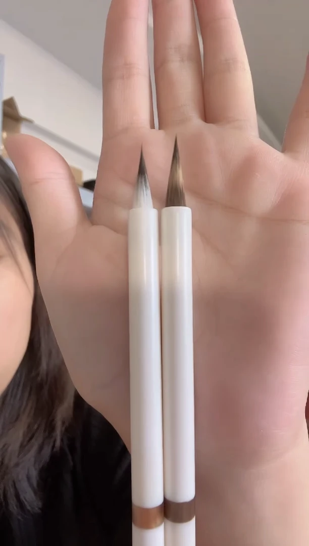 驼骨牛角圈紫毫九紫一羊一对