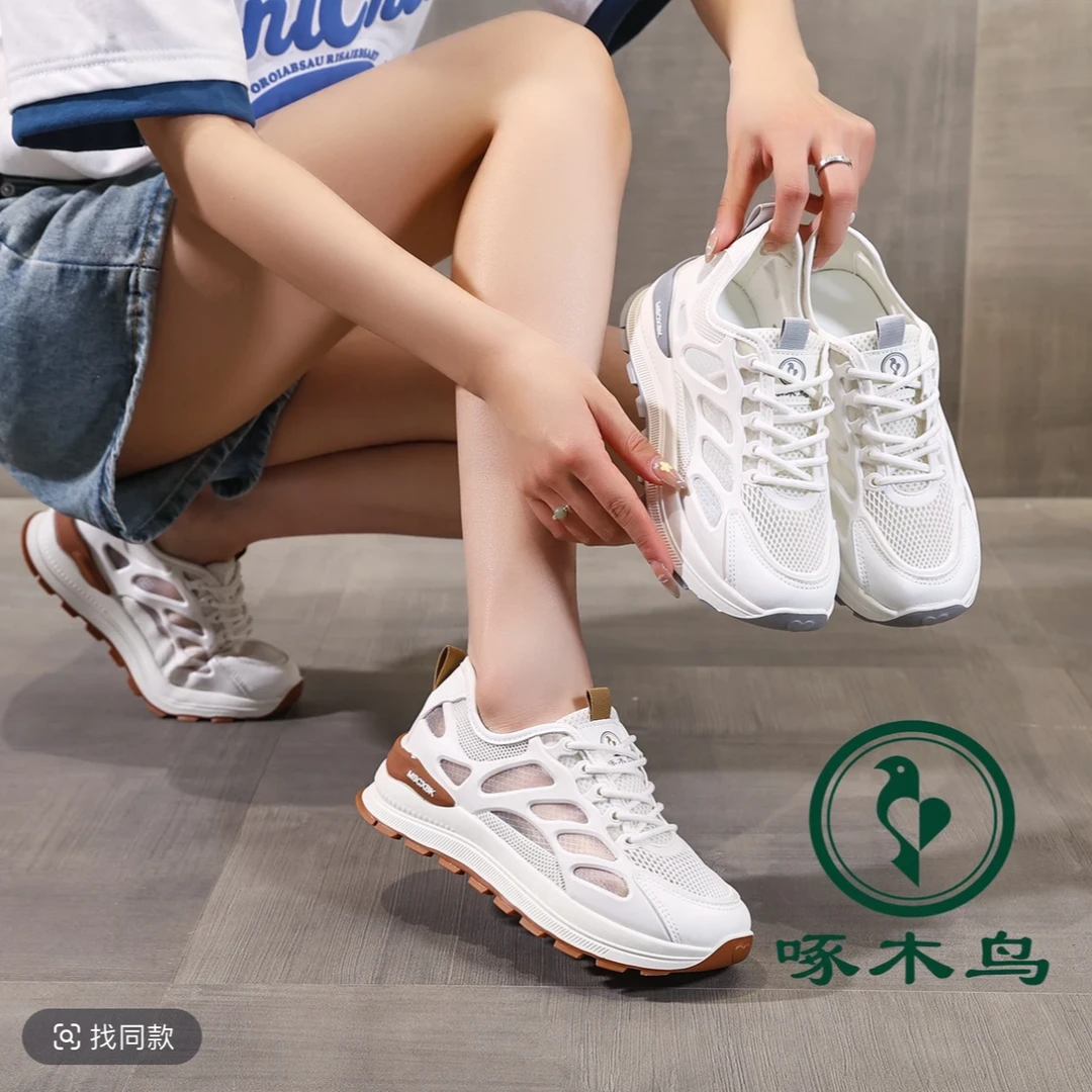 woodpecker/啄木鸟网纱透气休闲运动鞋女YXY