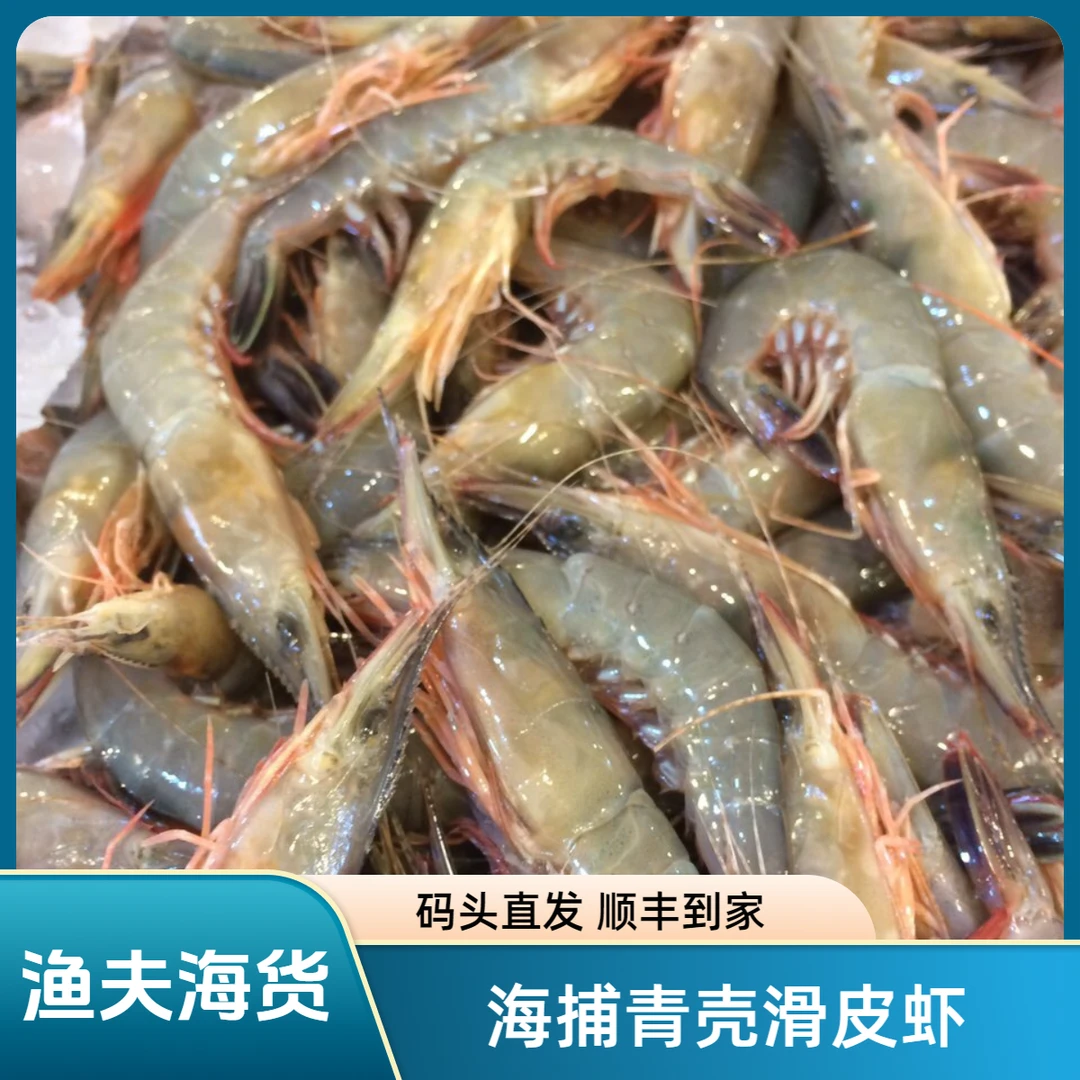 【我爸老郑专属福利】舟山野生青壳虾滑皮虾虾条虾剑2斤装顺丰到家