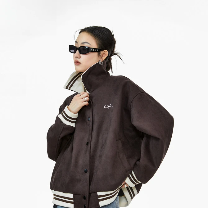 ICHMODE 美式巴恩风夹克外套女2025年新款春季棒球服外套设计感