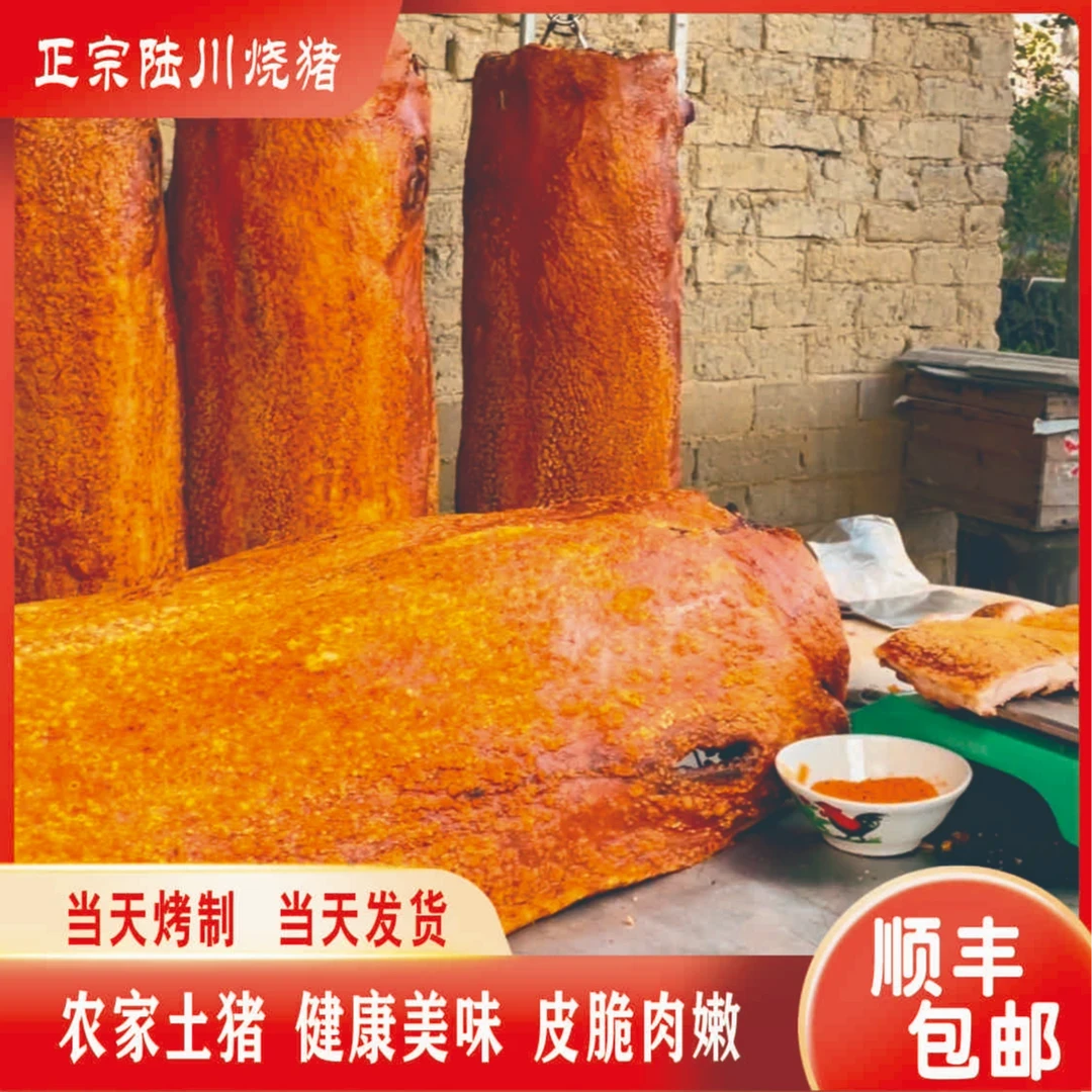 陆川脆皮烤猪新鲜现做香碳火土猪香肉烤猪脚顺丰包邮美食