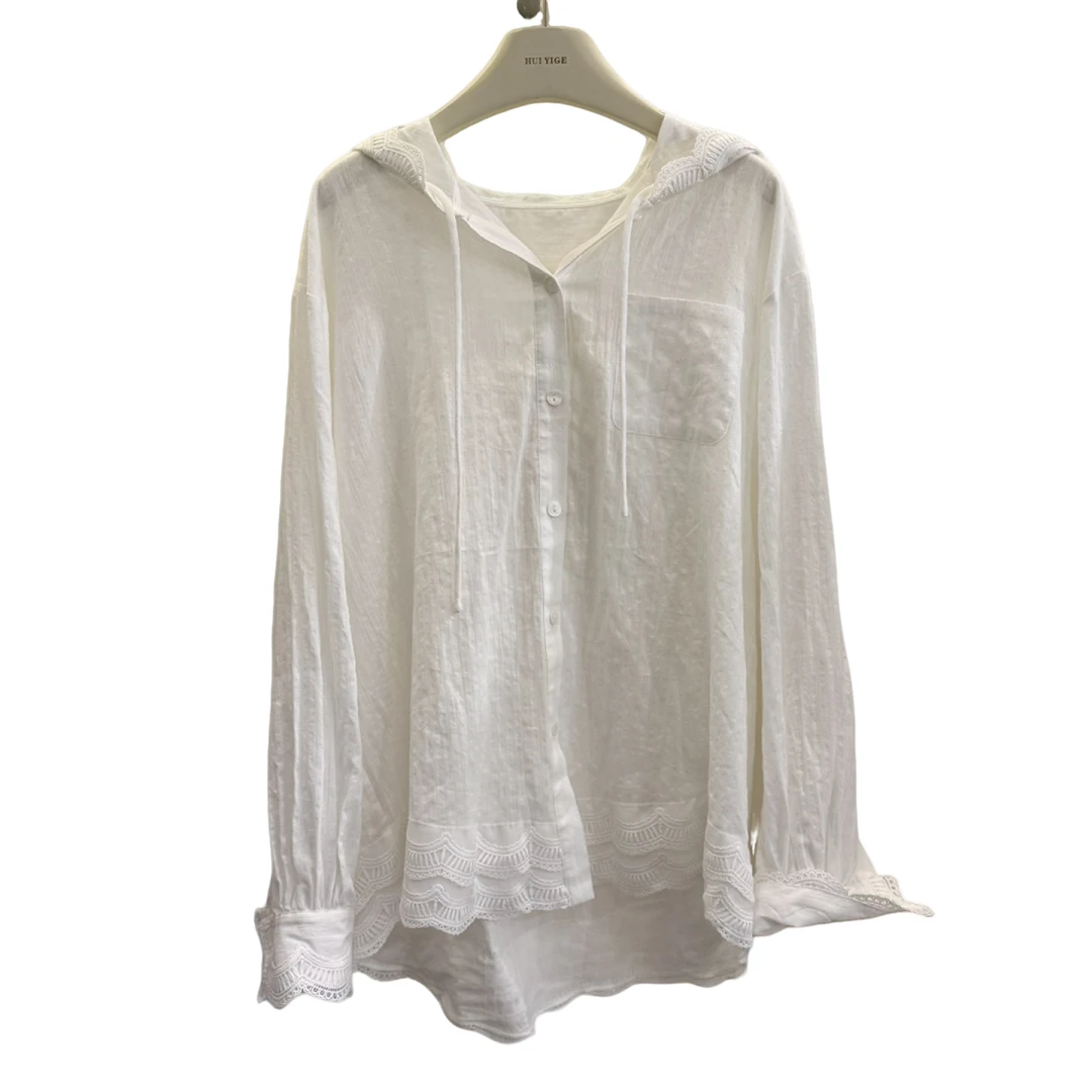 JY007夏季服装欧若风穿搭出游时尚五一旅游出街衣服长袖休闲白色