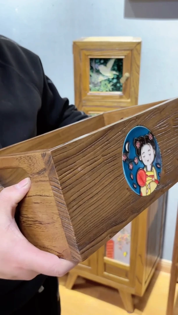 【闪购商品】瓷片33.13.14老榆木收纳盒特价福利