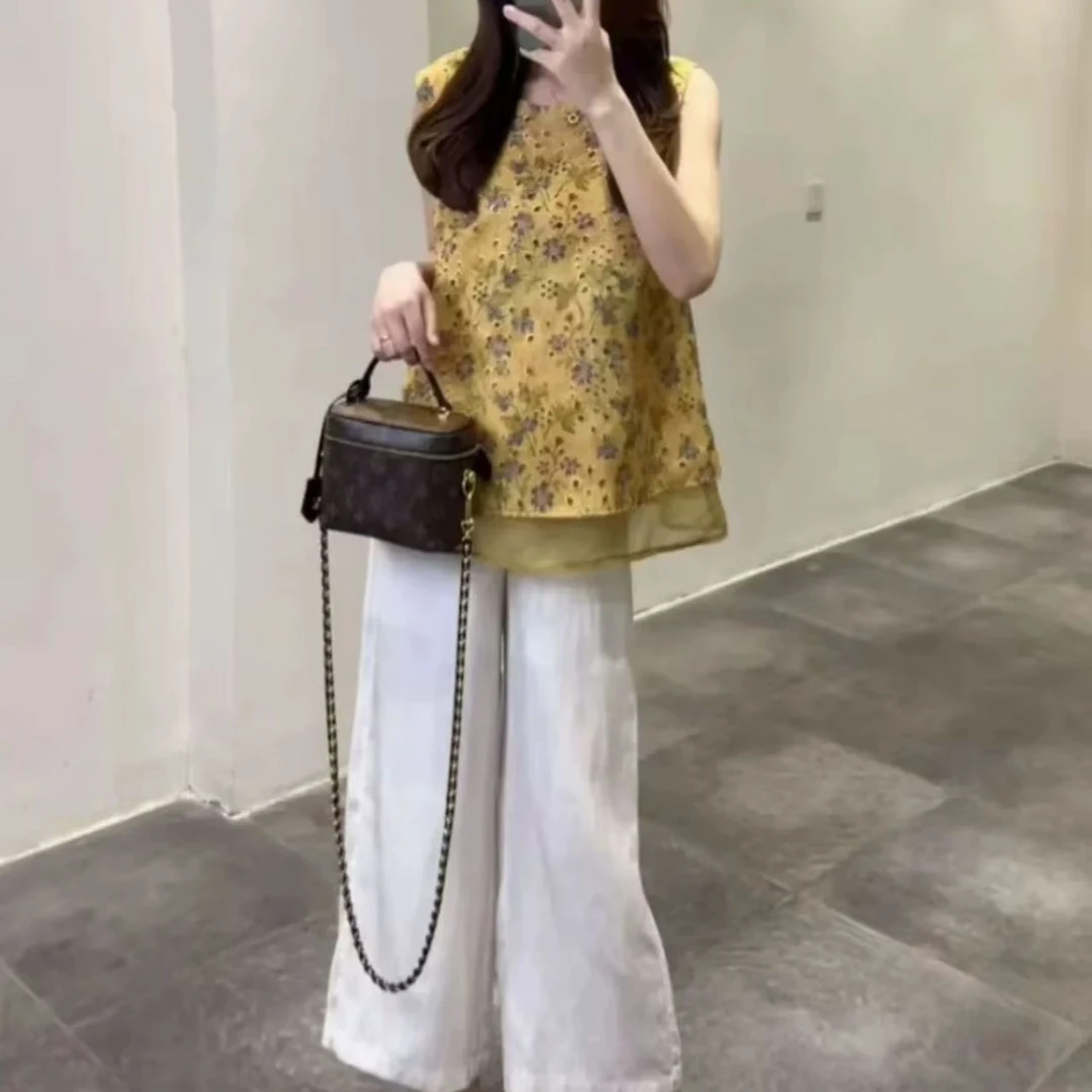 K3324 新中式薄纱无袖旗袍小众绝美国风背心 Q799-25060604