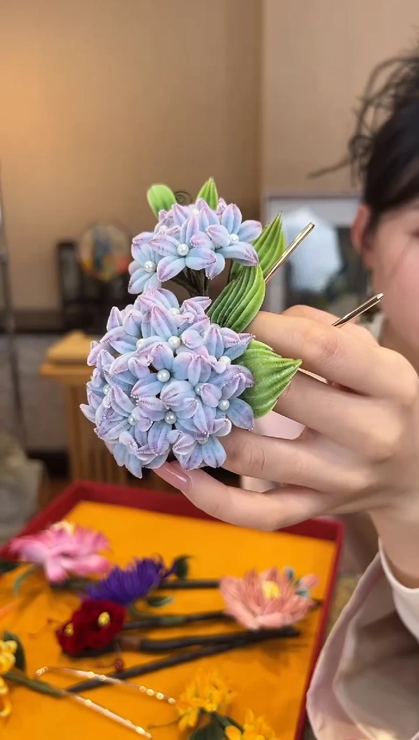 刺绣 非遗绒花（发饰）