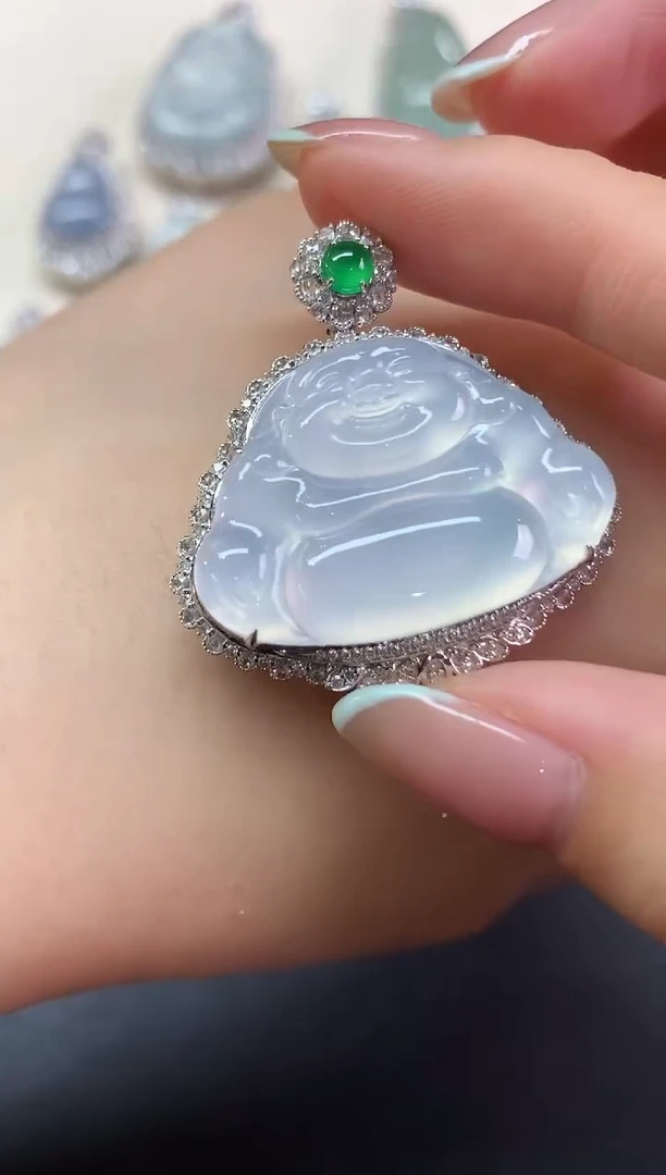 翡翠18K金镶嵌吊坠(不含链)吊坠|29800+0