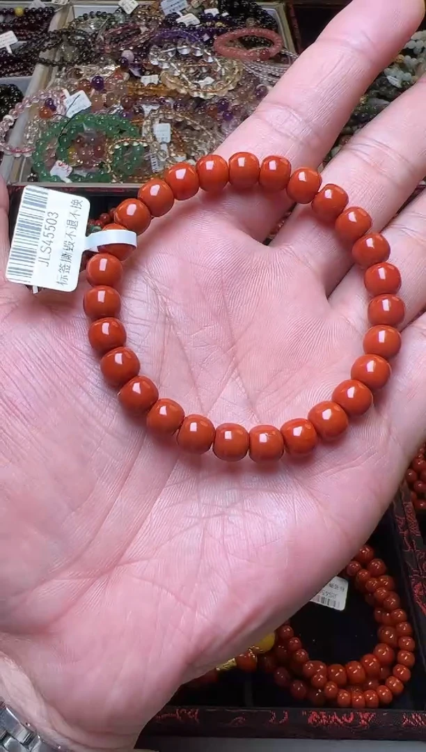 手串未镶嵌南红玛瑙刘**彩南红老型单圈手串