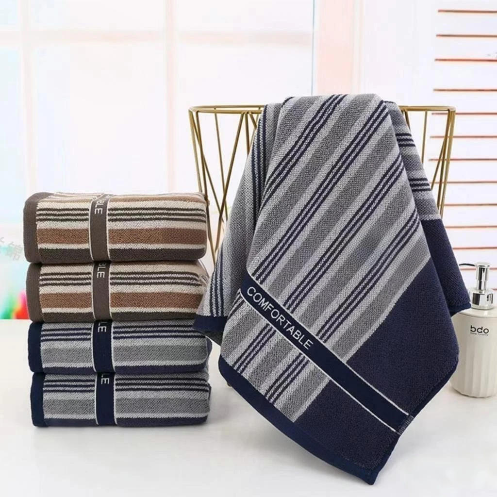 【绅士条纹】高档毛巾擦脸洗澡100%全棉洗脸巾，商务系男士专用
