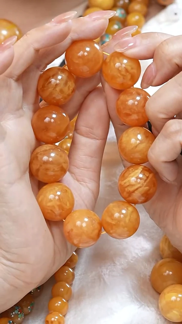 蜜蜡颈饰未镶嵌8416天然蜜蜡珠宝奇石全部保真