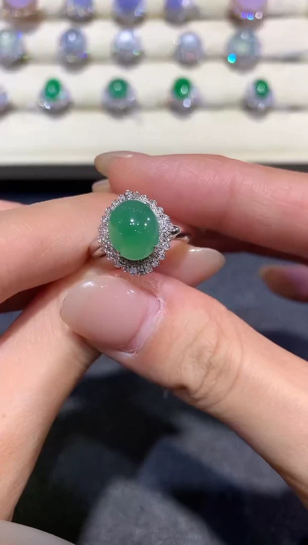 【闪购商品】翡翠戒指18K金镶嵌a170