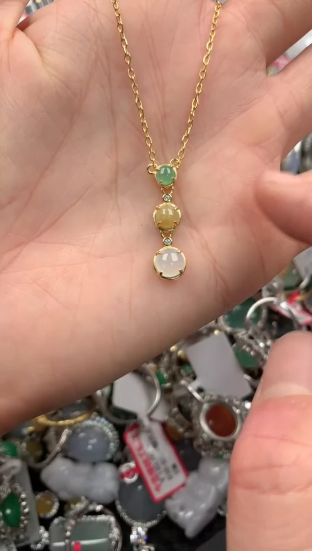 银S925镶嵌戒指翡翠666----7