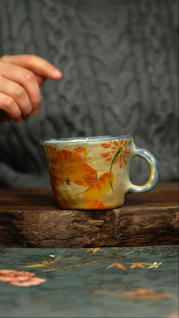 【闪购商品】杯釉下彩手工手绘同款陶器