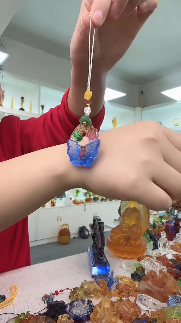 手工艺品琉璃蝴蝶手机链