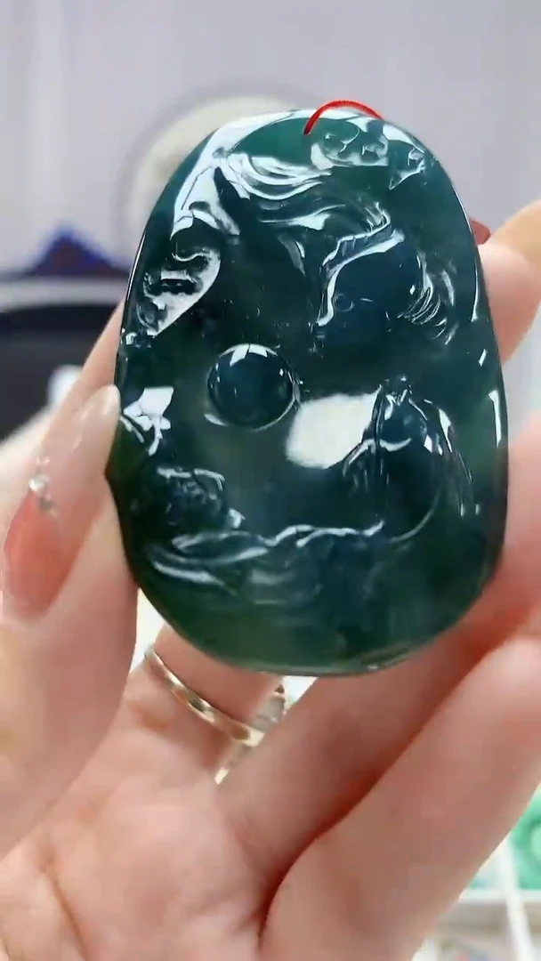 定制翡翠未镶嵌4852DD-毛货挂件22