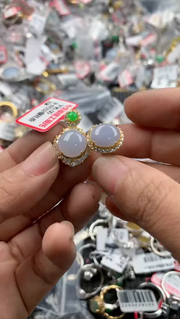 银S925镶嵌戒指翡翠13               7