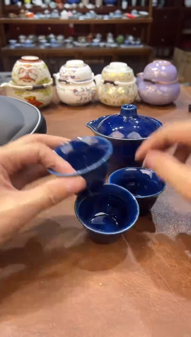 真的很便宜超好看会开片的旅行茶具