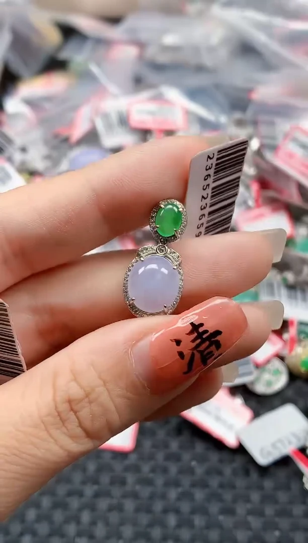 银S925镶嵌戒指翡翠天然A货缅甸翡翠