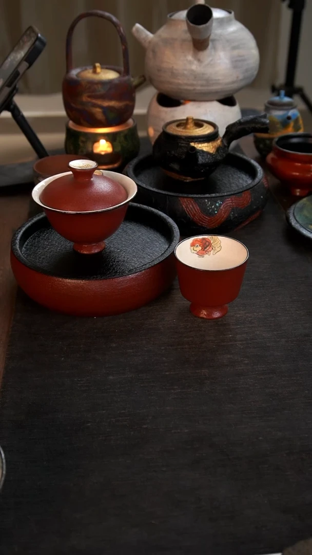 【闪购商品】其他红粉引套装528小康茶器