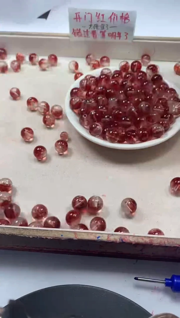 【闪购商品】水晶颈饰未镶嵌w143红幽灵烤色12mm*10颗