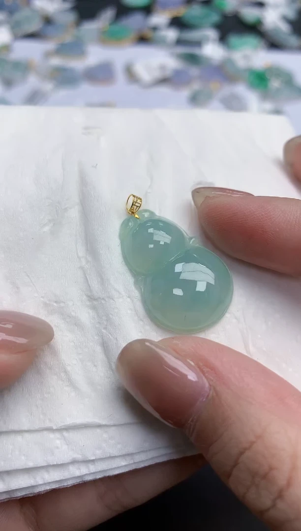 【闪购商品】翡翠颈饰18K金镶嵌天然缅甸翡翠A货