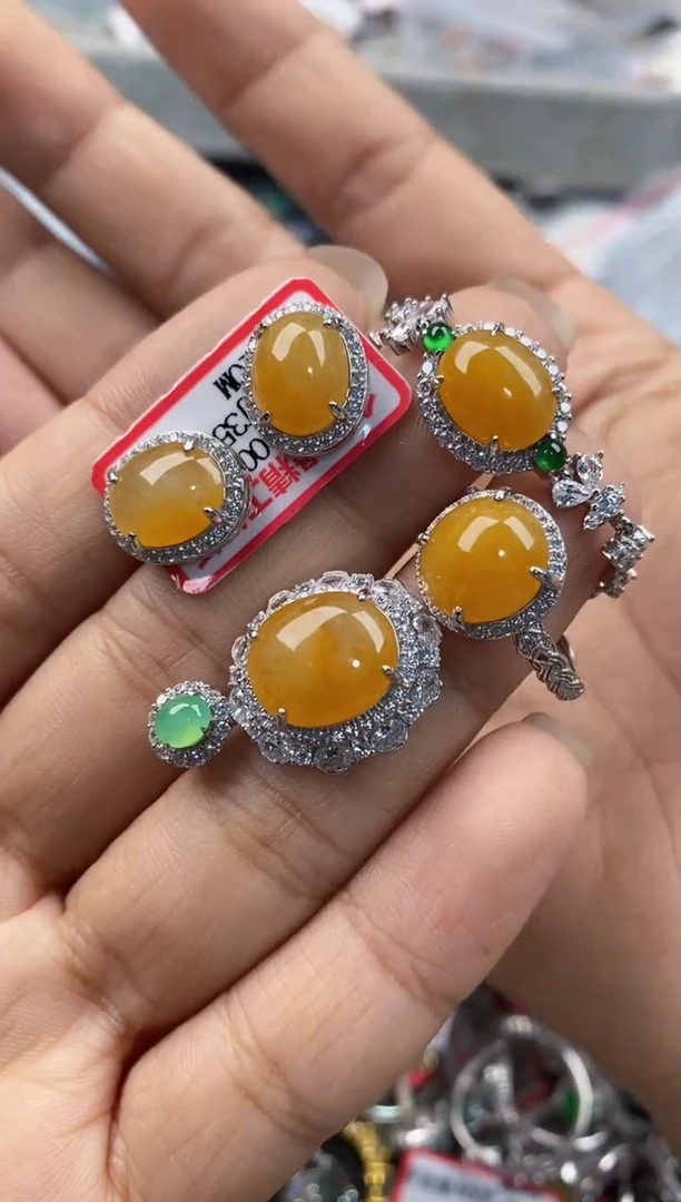 银S925镶嵌戒指翡翠555---6