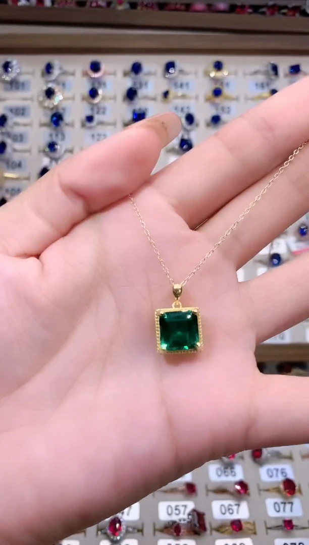 吊坠透辉石银S925镶嵌10金