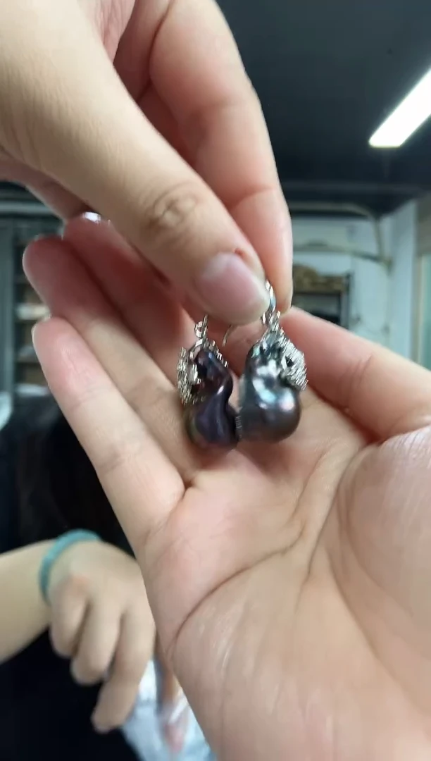 【闪购商品】海水珍珠耳饰银S925镶嵌多样性发其一颜色微差