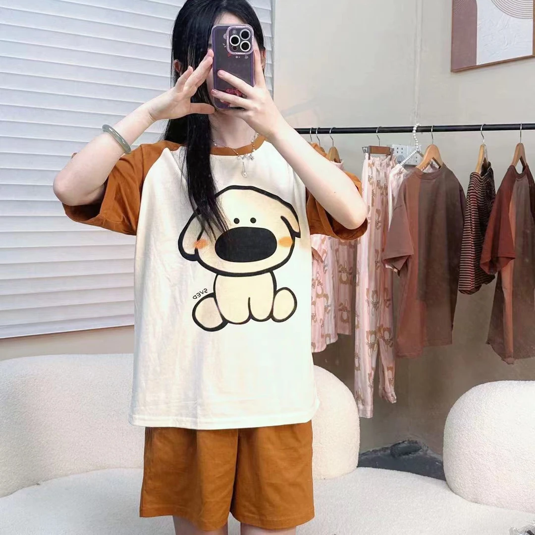 G300-G399睡衣春夏家居服套装可外穿两件套