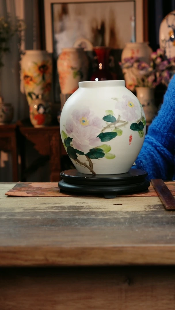 【闪购商品】瓷片景德镇纯手工釉下彩精品花瓶