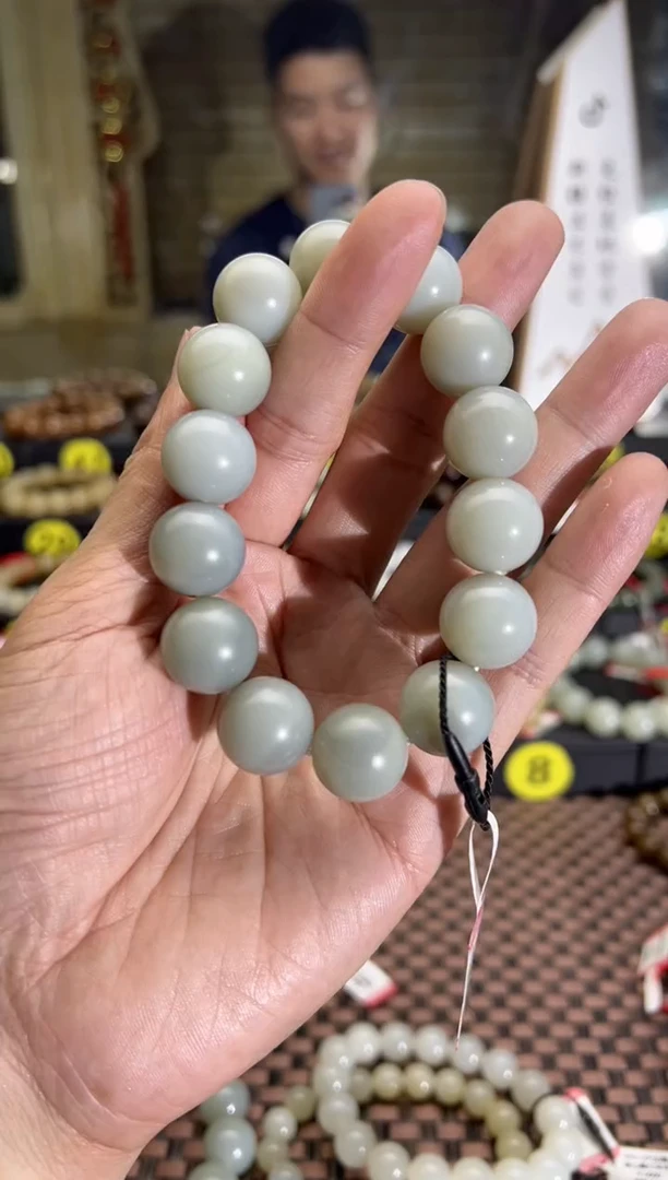 手串未镶嵌和田玉且末料青花手串卡16