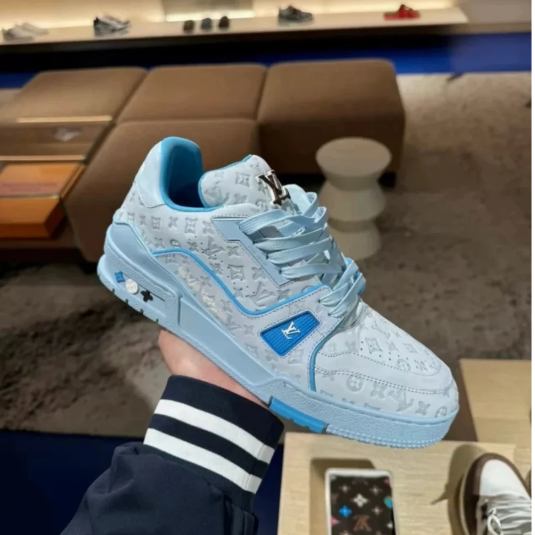 99新 LouisVuitton/路易威登 Trainer x Tyler联名款 蓝色板鞋