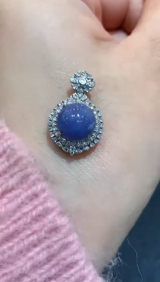 【闪购商品】翡翠颈饰18K金镶嵌B77  紫货有色差