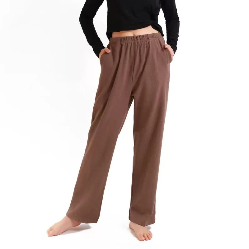 松紧腰直筒百搭休闲裤4893